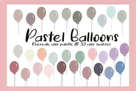 Procreate Color Palette Pastel Balloons Graphic By TANVARA DIGITAL ART