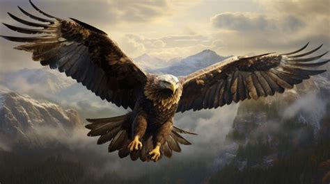 Premium Photo Spread Wings Majestic Bird Of Prey Soars