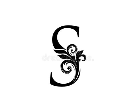 Elegant S Letter Swirl Logo Black S With Classy Leaves Shape Design