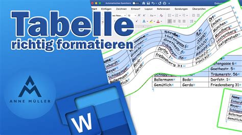 Tabellen In Word Richtig Formatieren YouTube