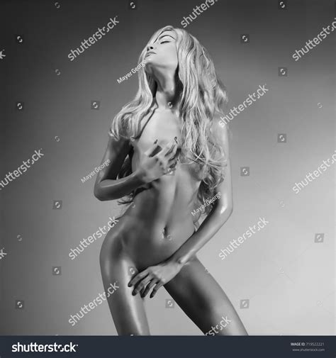 Nude Beautiful Blonde Dancing Colorful Light Stock Photo Shutterstock