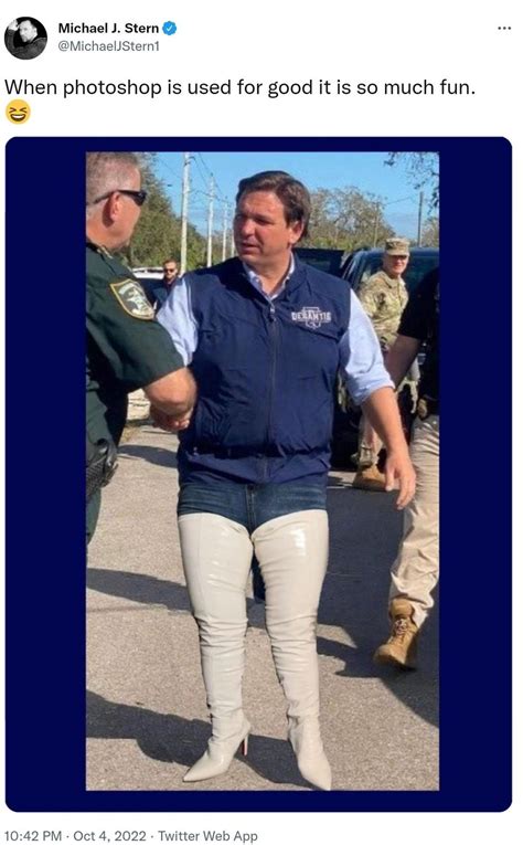 DeSantis' Hurricane Ian Photo Op Boots Get Photoshop Treatment - Comic Sands