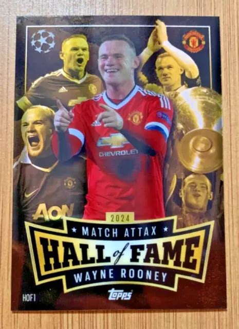 Match Attax Hall Of Fame Chrome Wayne Rooney Manchester