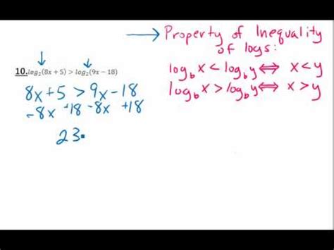 Solving Log Inequalities YouTube