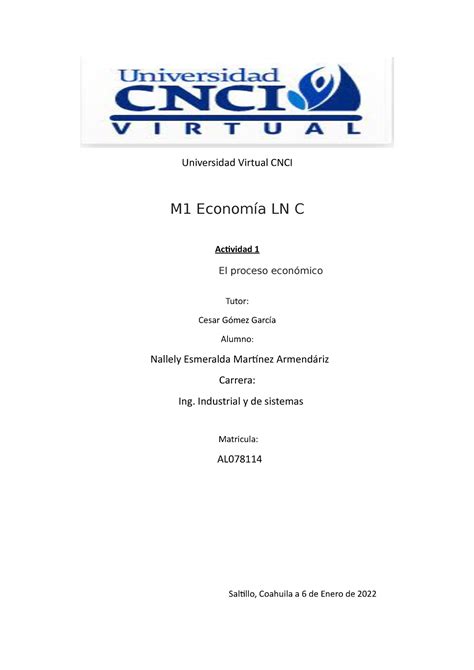 Cnci Virtual Economia Actividad Universidad Virtual Cnci M