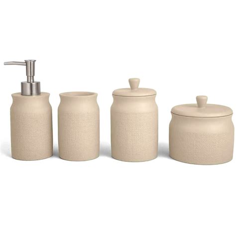 Kit para Lavabo em Cimento Bege 4 Peças Mart decora fast