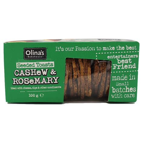 SALE Olinas Bakehouse Seeded Toasts Cashew And Rosemary 100g Approved