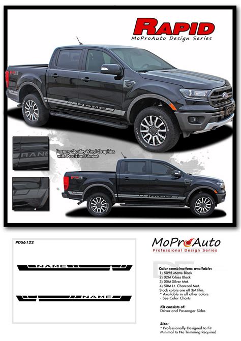 RAPID Ford Ranger Lower Rocker Panel Stripes Vinyl Graphics Decals