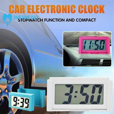 Mini Car Dashboard Digital Clock Vehicle Self Adhesive Clock With Lcd