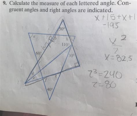 Solved Calculate The Measure Of Each Lettered Angle Con Chegg