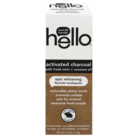 Save On Hello Toothpaste Epic Whitening Activated Charcoal Fresh Mintcoconut Oil Order Online