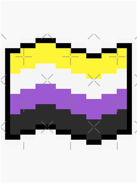 Pixel Art Pride Flag Non Binary Sticker For Sale By Goldthornguild