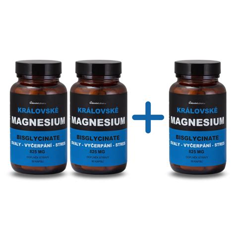 2 1 Královské Magnesium Bisglycinate 825 Mg Vitamín B6 3x90 Veg Kapslí Kralovstvizdravi Cz