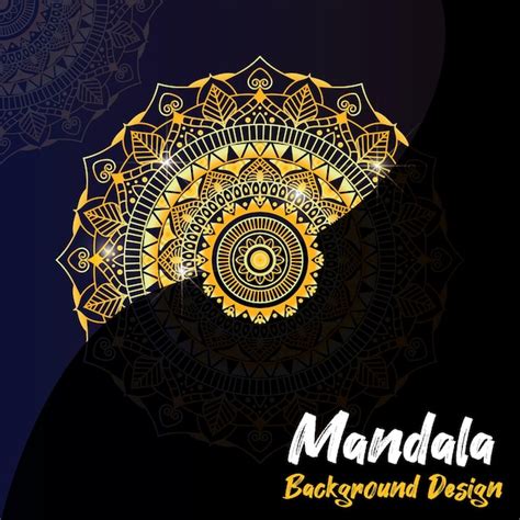 Mandala Ornamental De Luxo Fundo Preto Decora O Dourada Vetor