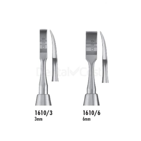 Osteotomo Cincel Hueso Curvo 3 mm o 6 mm Implantología Carl Martin