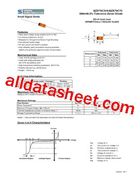 BZX79C5V6 Datasheet PDF Taiwan Semiconductor Company Ltd