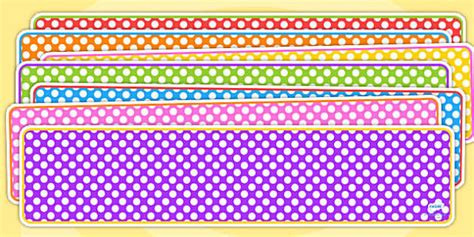 Editable Banner Polka Dots Teacher Made Twinkl