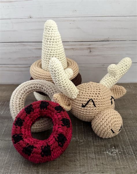 Crochet Moose Stacking Ring Toy Crochet Moose Crochet Toys Free