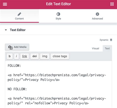 How To Use The Nofollow Attribute In Elementor Themewaves