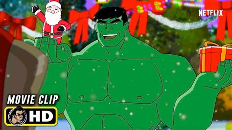 Marvels Super Hero Adventures Frost Fight Clip Hulk And Christmas