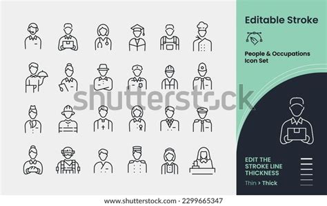 People Occupations Icon Collection Containing Stock Vector Royalty