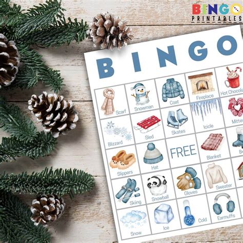 Winter Bingo Printable 200 Game Cards Easy Print And Play