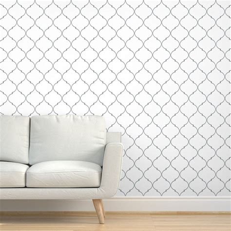 Trellis Wallpaper Trellis Gray By Willowlanetextiles Gray Etsy