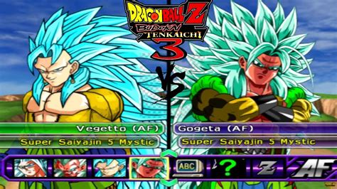 VEGETTO AF SSJ 5 MYSTIC VS GOGETA AF SSJ 5 MYSTIC DBZ TENKAICHI 3 ISO