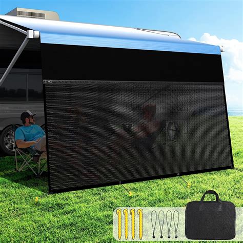 Amazon Fonzier RV Awning Shade Screen With Zipper 600D Top Mesh