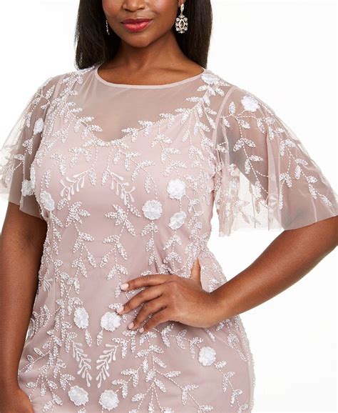 Adrianna Papell Plus Size Beaded Dress Macys