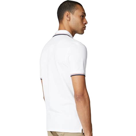 Ben Sherman Retro Mod Tipped Signature Polo Top In White