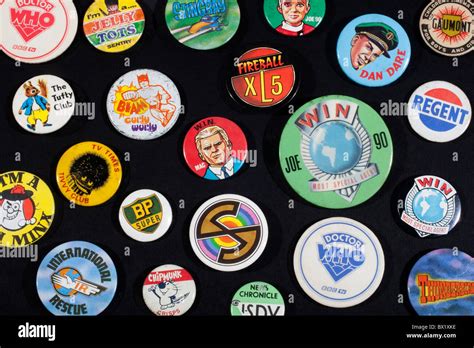 Collection Of Enamel Pin Badges From The S And S Stock Photo