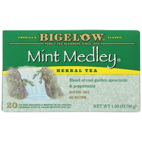 Bigelow Mint Medley All Natural Caffeine Free Herb Tea Bags 20ct
