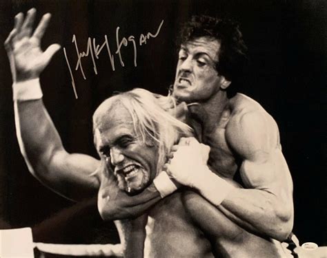 Hulk Hogan Wwe W Sylvester Stallone Rocky Iii Thunderlips Autographed