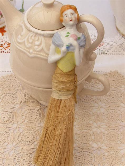 Antique Crumb Brush Poreclain Doll Crumb Brush Porcelain Half Doll