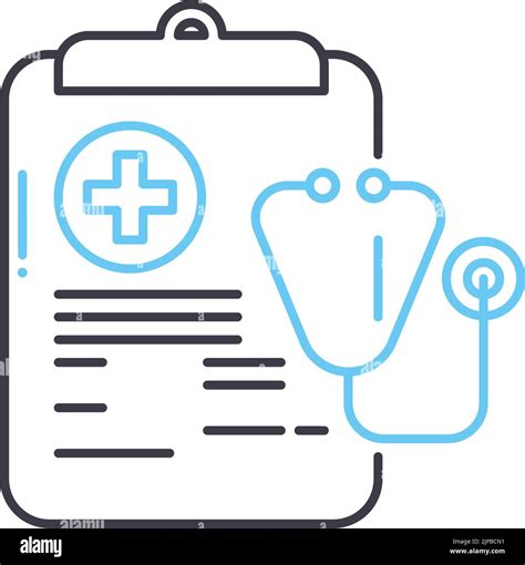 Medicine Report Book Line Icon Outline Symbol Vector Illustration