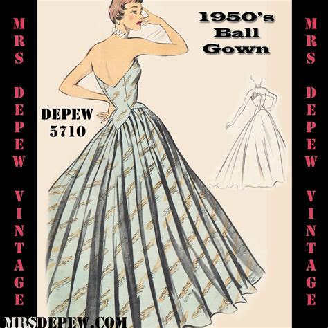 Vintage Sewing Pattern S Evening Ball Gown In Any