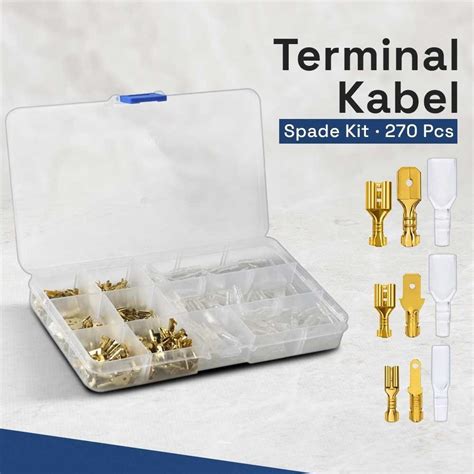 Jual Konektor Sambungan Kabel Terminal Wire Crimp Connector Spade Kit