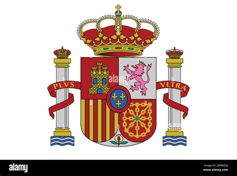 Accurate Correct Spanish Coat Of Arms Of Spain Crest Emblem Vector Illustration Isolated On