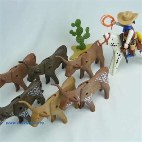 Playmobil Vaquero Oeste Con Vacas Cuernos Largos A O