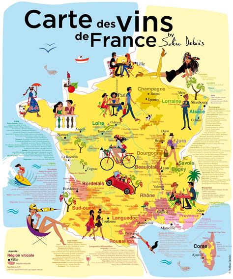 Affiche Carte Des Vins De France Par Solène Debiès