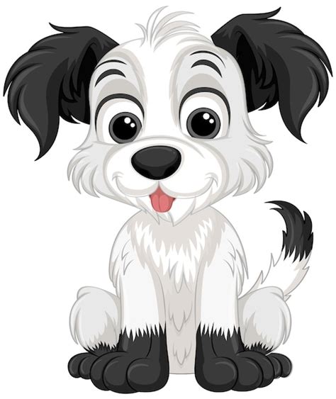 Lindo Personaje De Dibujos Animados De Perro Sentado Vector Gratis