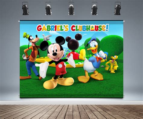 Mickey Mouse Clubhouse Backdrop Banner Boy Theme Park | Etsy