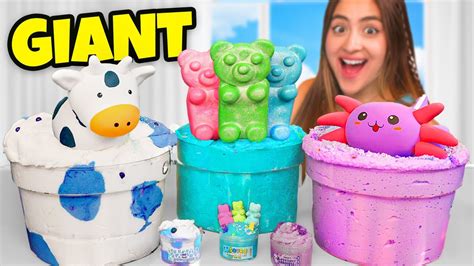 Making Giant Versions Of Peachybbies Slime Youtube