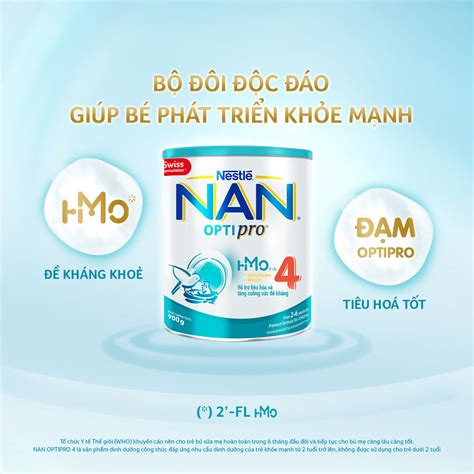 Bộ 2 lon sữa bột Nestle NAN Optipro 4 cho trẻ trên 2 tuổi 900g Tặng 1