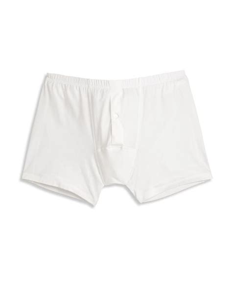 Hanro Cotton Sensation Stretch Boxer Briefs In White For Men Lyst