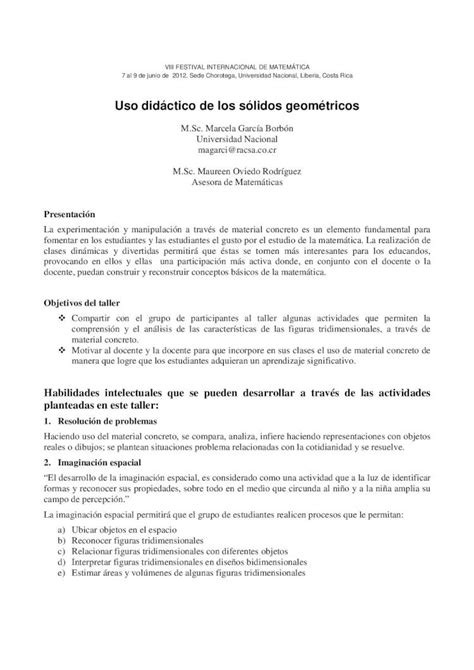 PDF Uso didáctico de los sólidos geométricos PDF filecomprensión