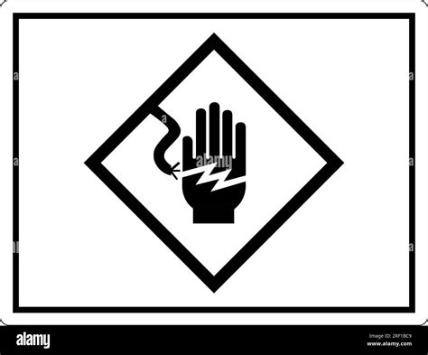 High Voltage Warning Sign Electrical Symbol Hand Shock Stock Vector