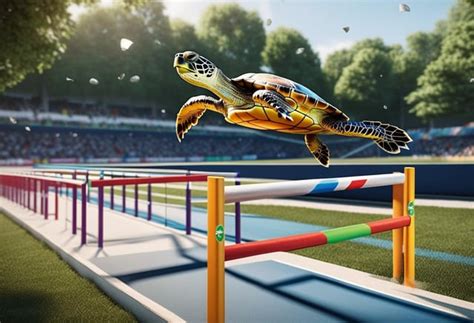 Turtles Jumping Hurdles At The Paris Olympics Raiart