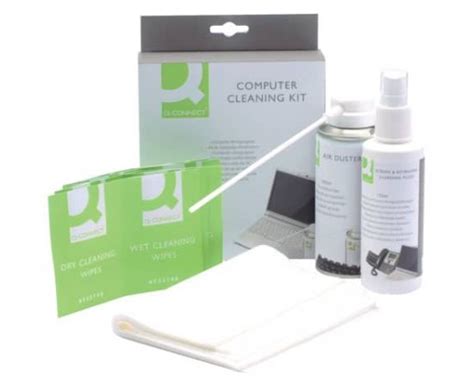 Kit Pulizia Pc Q Connect Aria Compressa Liquido Detergente E Salviette